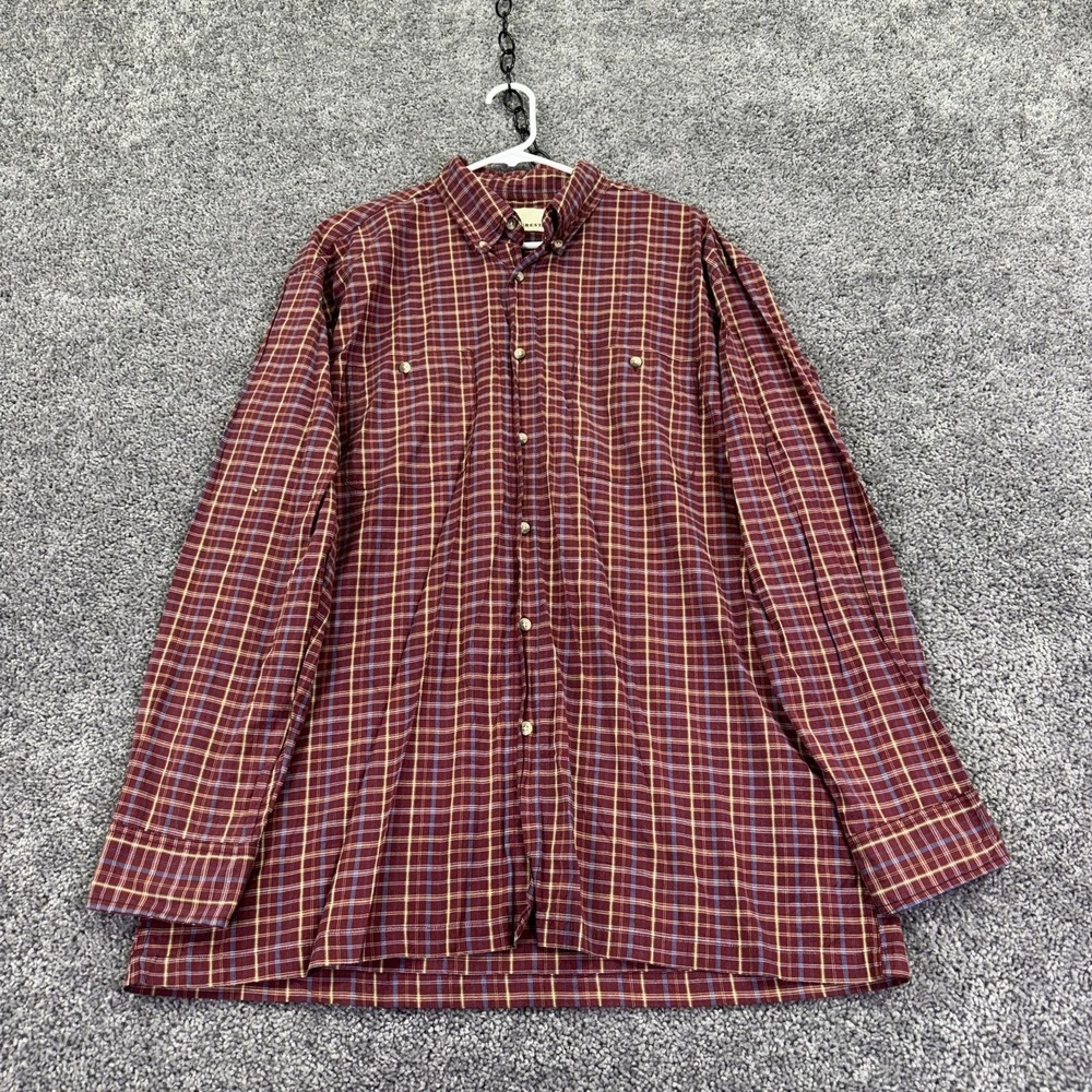 Eagle Crest Shirt Mens Large Red Plaid Long Sleeve Button Up Casual Pockets